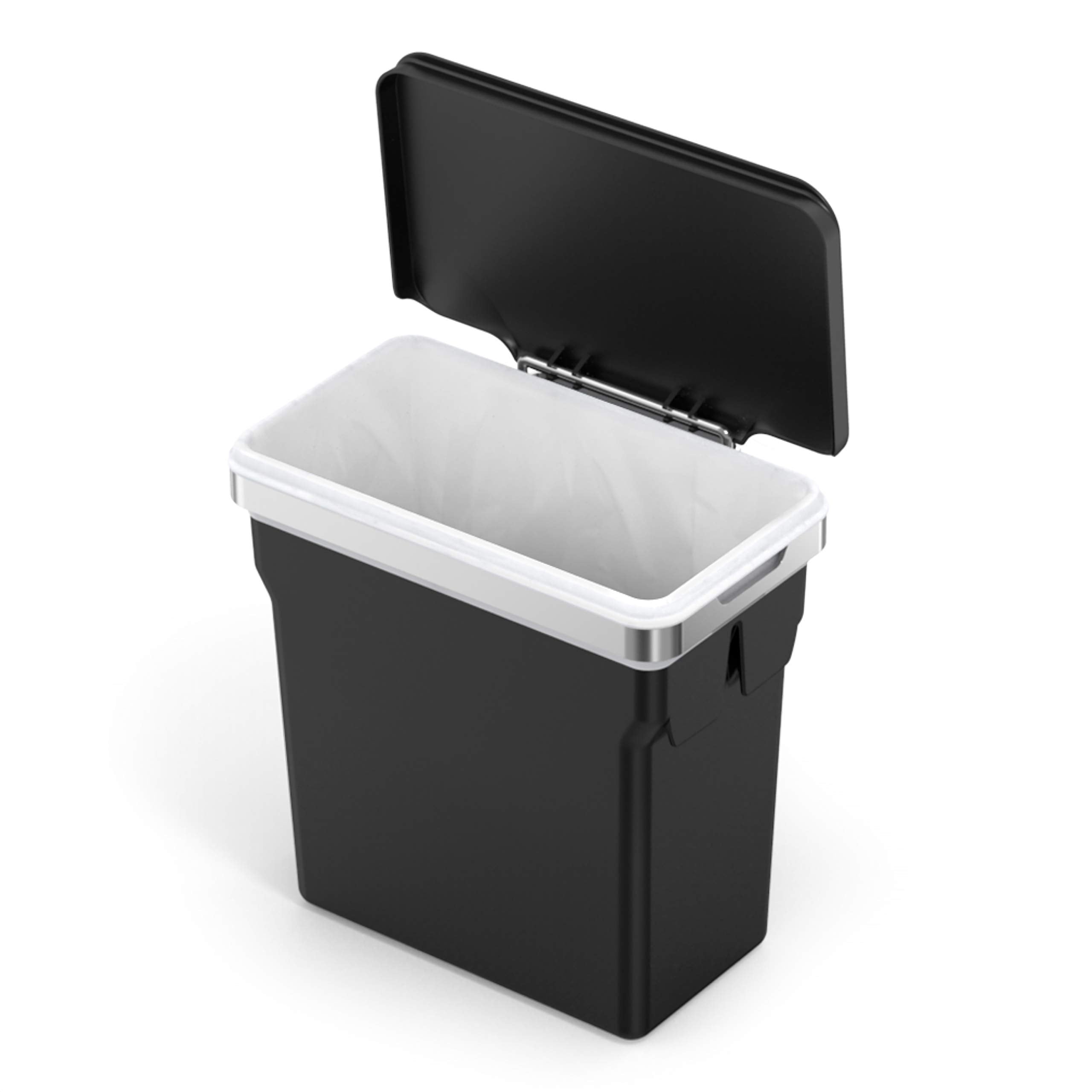 simplehuman 10 Liter / 2.6 Gallon In-Cabinet Trash Can, Heavy-Duty Steel Frame, Black