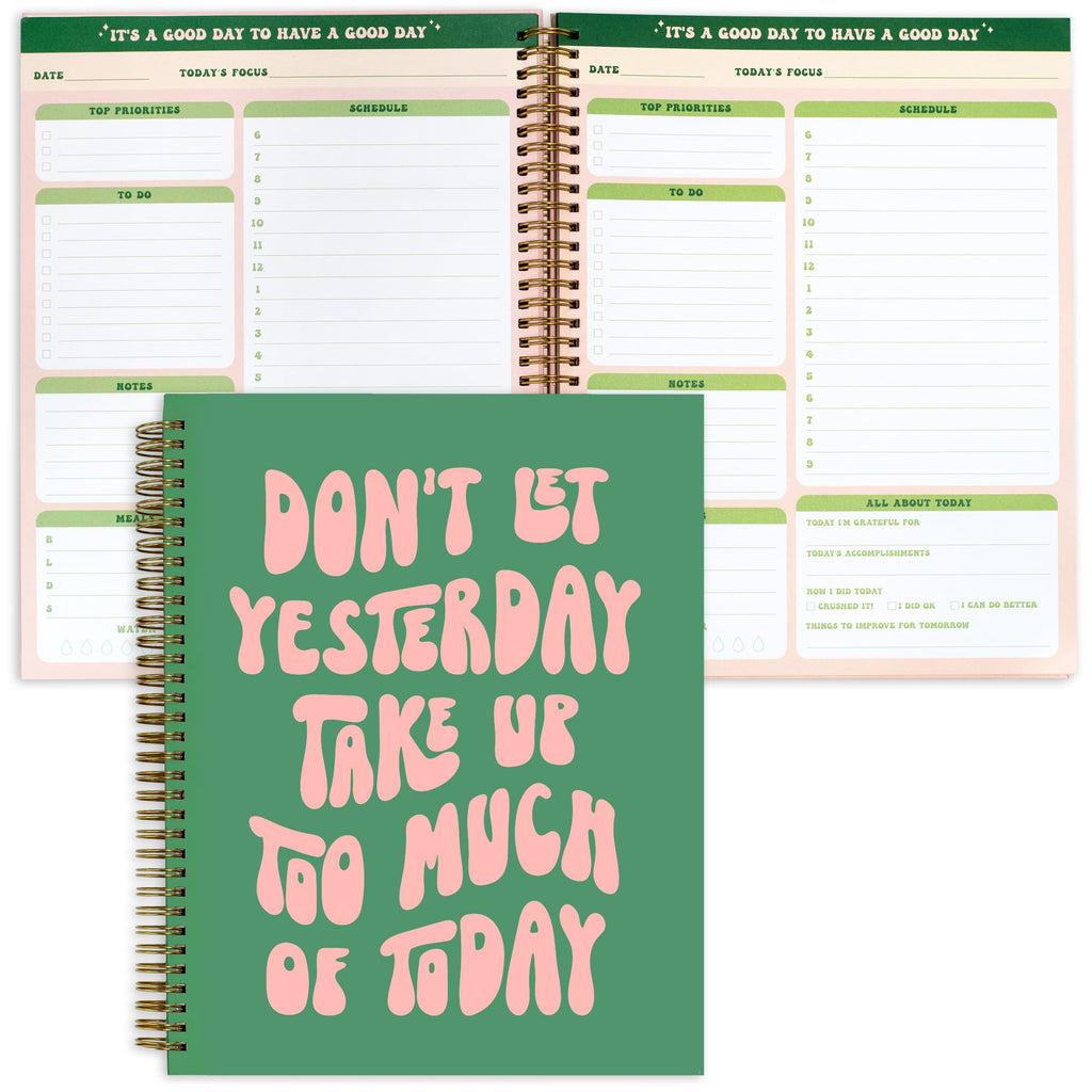 THiNKABLE Undated Daily Planner Notebook 8.5x11, Cute Notebook, Pink Green To Do List Large Hardcover Spiral Schedule Planner, Inspirational Quote Students Girls Teens (PLANNER PARENT)