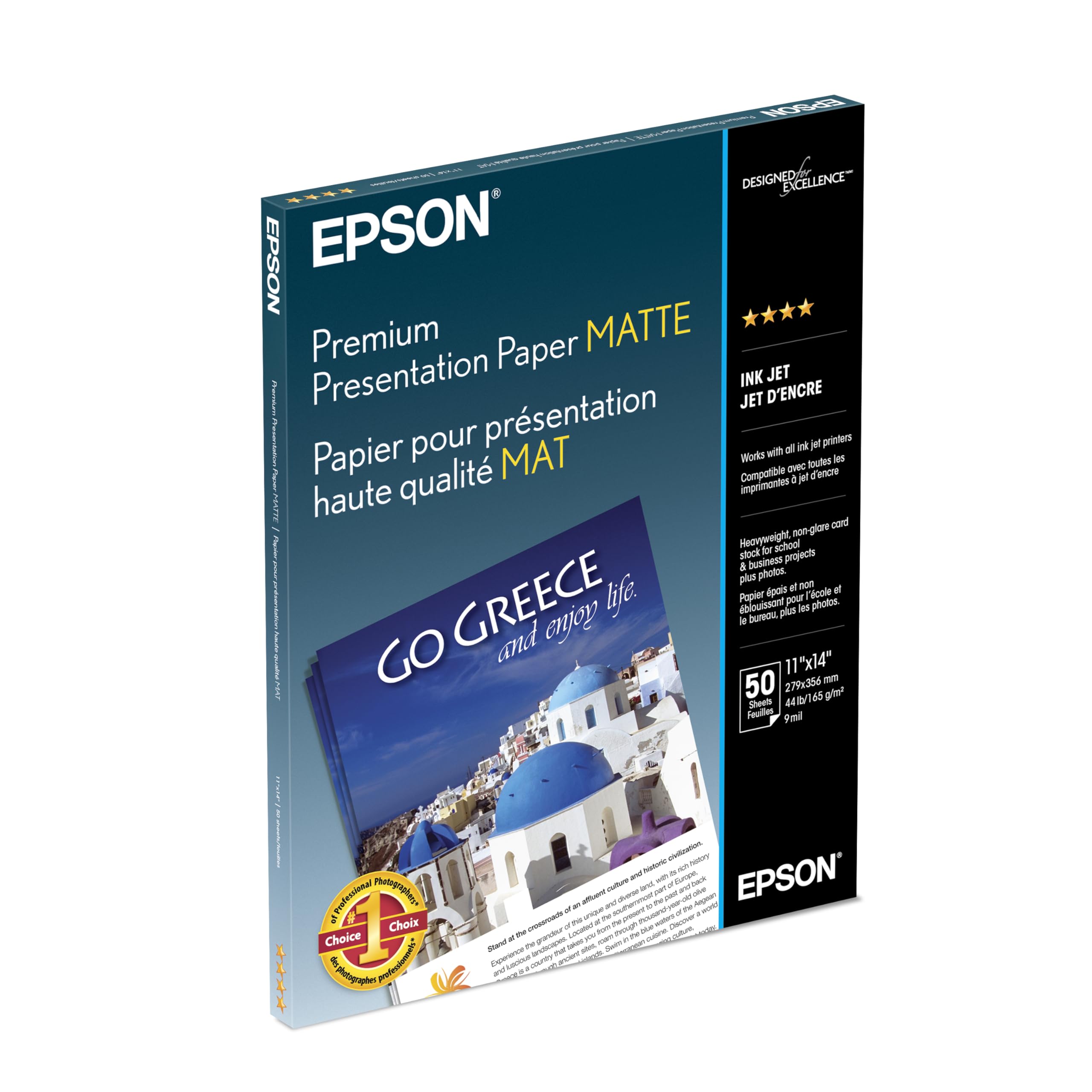 Epson Borderless Matte Paper Bright White 11 x 14 in (S041468)
