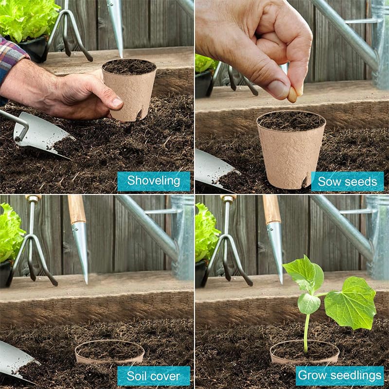 Peat Pots for Garden Seedling Tray ANGTUO 3in 100% Eco-Friendly Organic Germination Seedling Trays Biodegradable 102 Pack