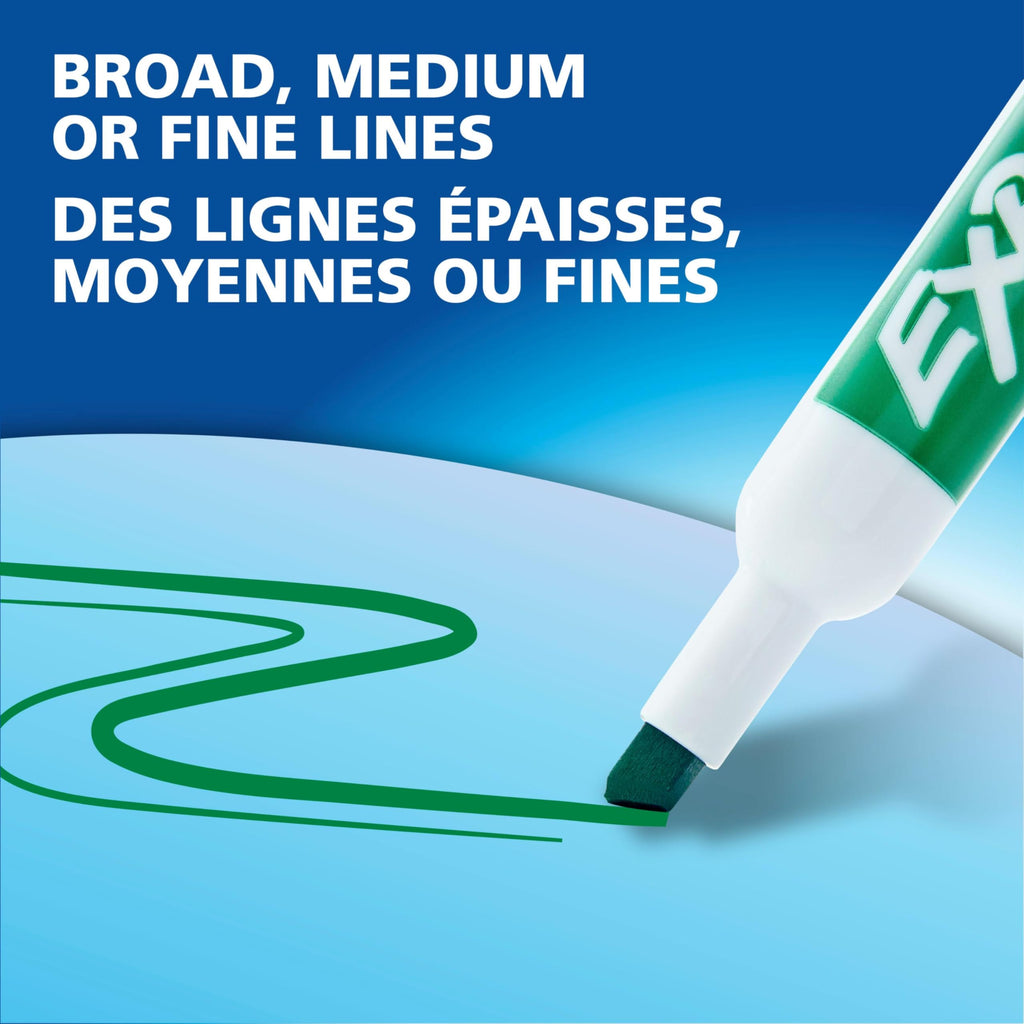 EXPO Dry Erase Markers, Low Odour Ink, Purple, Chisel Tip, 12 Count
