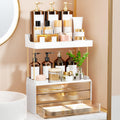 StorBin 3 Large Drawers Makeup Organizer - 5 Tier Bathroom Counter Organizers and Storage, Versatile Perfume Vanity Organizer, Ideal for Cosmetic, Large Skincare, Face Mask, Office Supplies, Amber
