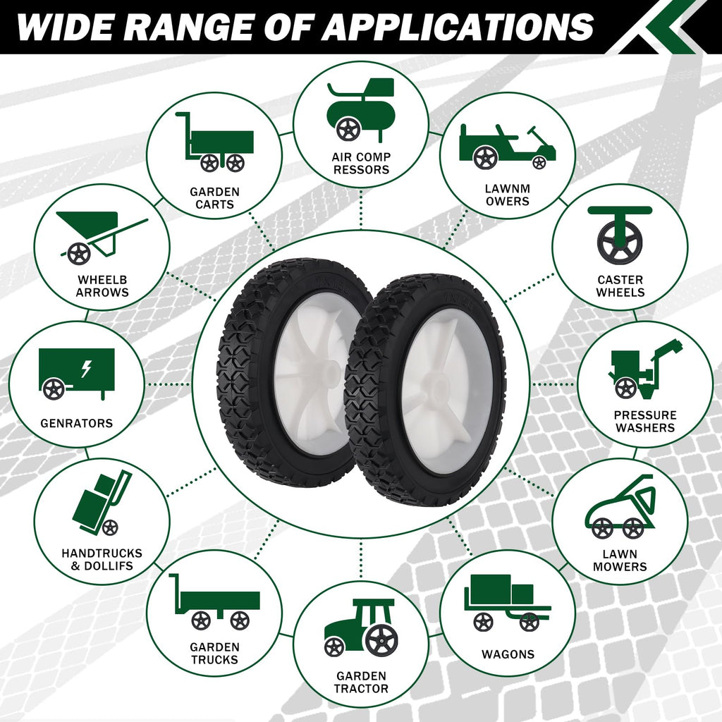 CheeMuii 7 Inch Lawn Mower Wheels 2 Pcs 7" Universal Wheels Replace for Oregon 72-106 Compatible with Craftsman/AYP/MTD Push Lawnmower, BBQ Grill, Hand Truck, etc