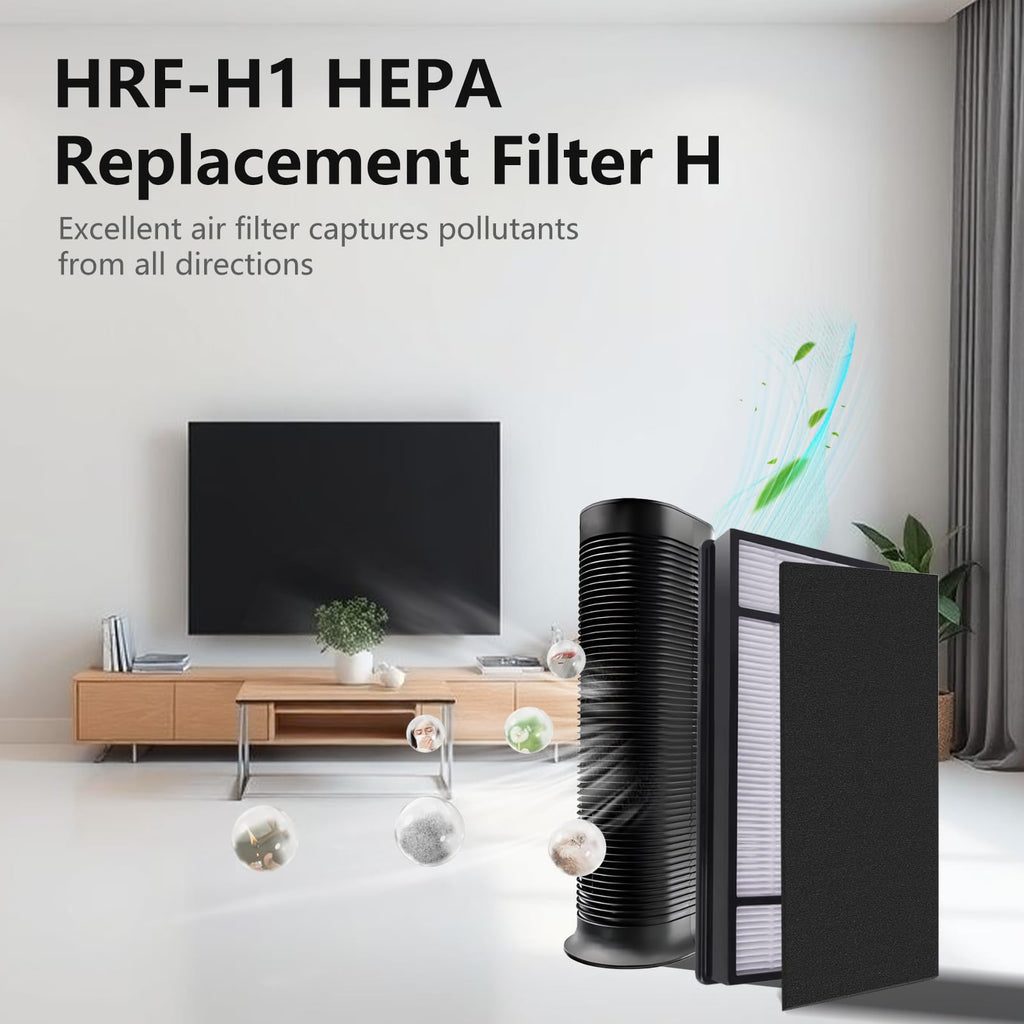 4 True HEPA Replacement Filter H & 8 Carbon Pre Filter B HRF-H1 HRF-H2 Compatible with Honeywell H, HPA050, HPA150, HPA160, HPA060, HHT055, HHT155 Air Purifier