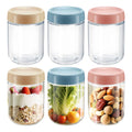 16 OZ Overnight Oats Jar, 6 Pack Overnight Oats Containers with Lids,Reusable Mason Jars, Meal Prep Containers with Lids, Glass Container Food Storage, Glass Jar for Oats,Yogurt,Snacks,Fruit