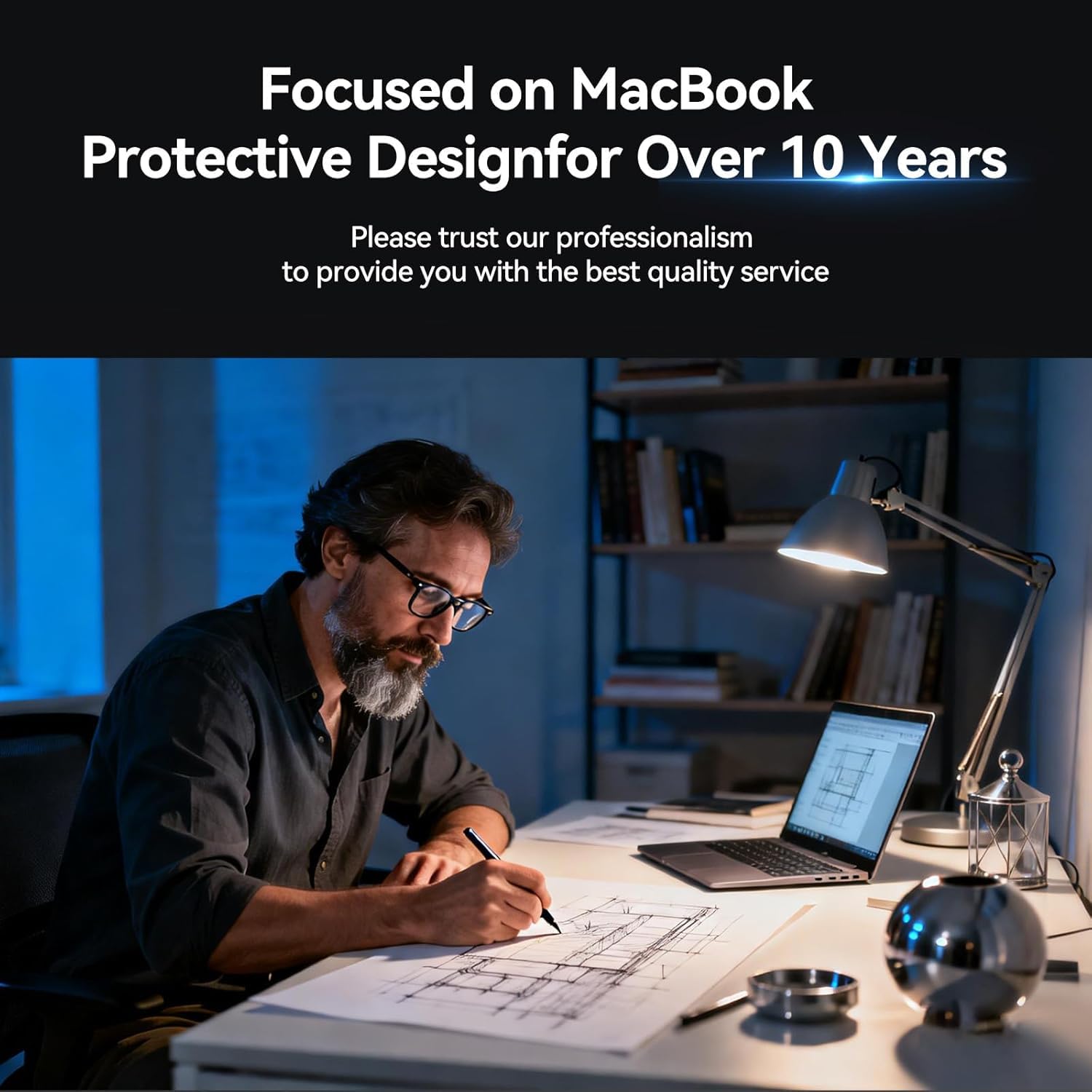 EooCoo Compatible with MacBook Air 13 inch Case M5 A3449 M4 A3240 M3 A3113 M2 A2681 2026-2022, Ultra Thin Armor, Seamlessly Fits, 100% Match Color, Air 13.6 Protective Hard Shell, Midnight Clear