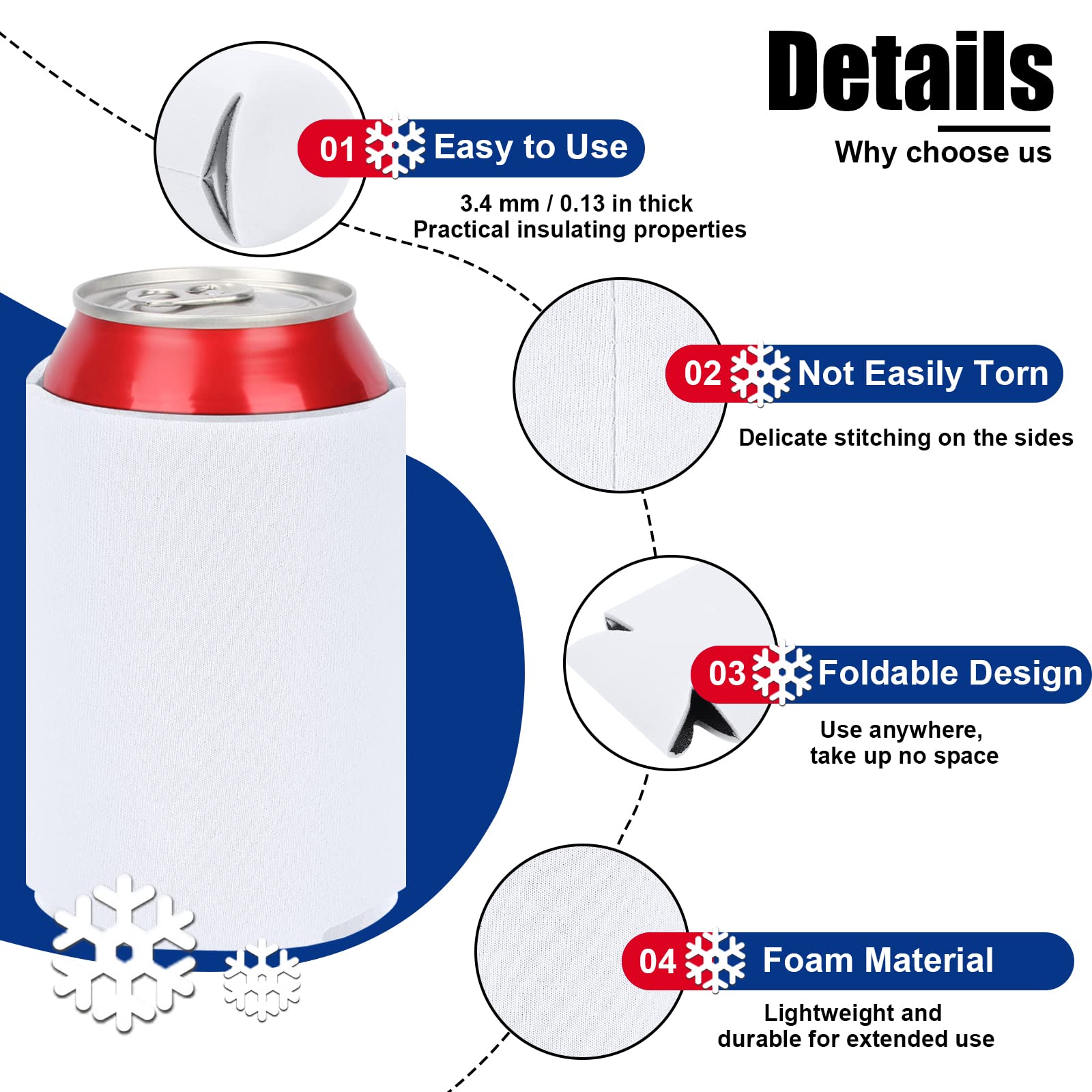 Desing Wish 15 Pack Foam Can Cooler Insulated Can Cover Reusable Can Sleeve Cooler Covers Sleeves for Cans Coke Soda Insulator Sleeve Water Bottle Drink Holders Party Supplie DIY Custom
