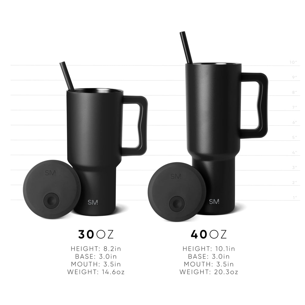 Simple Modern 40 oz Trek Tumbler with Handle and Straw | Insulated Stainless Steel Water Bottle Iced Coffee Cup Travel Mug | 40 oz | 80s Mix