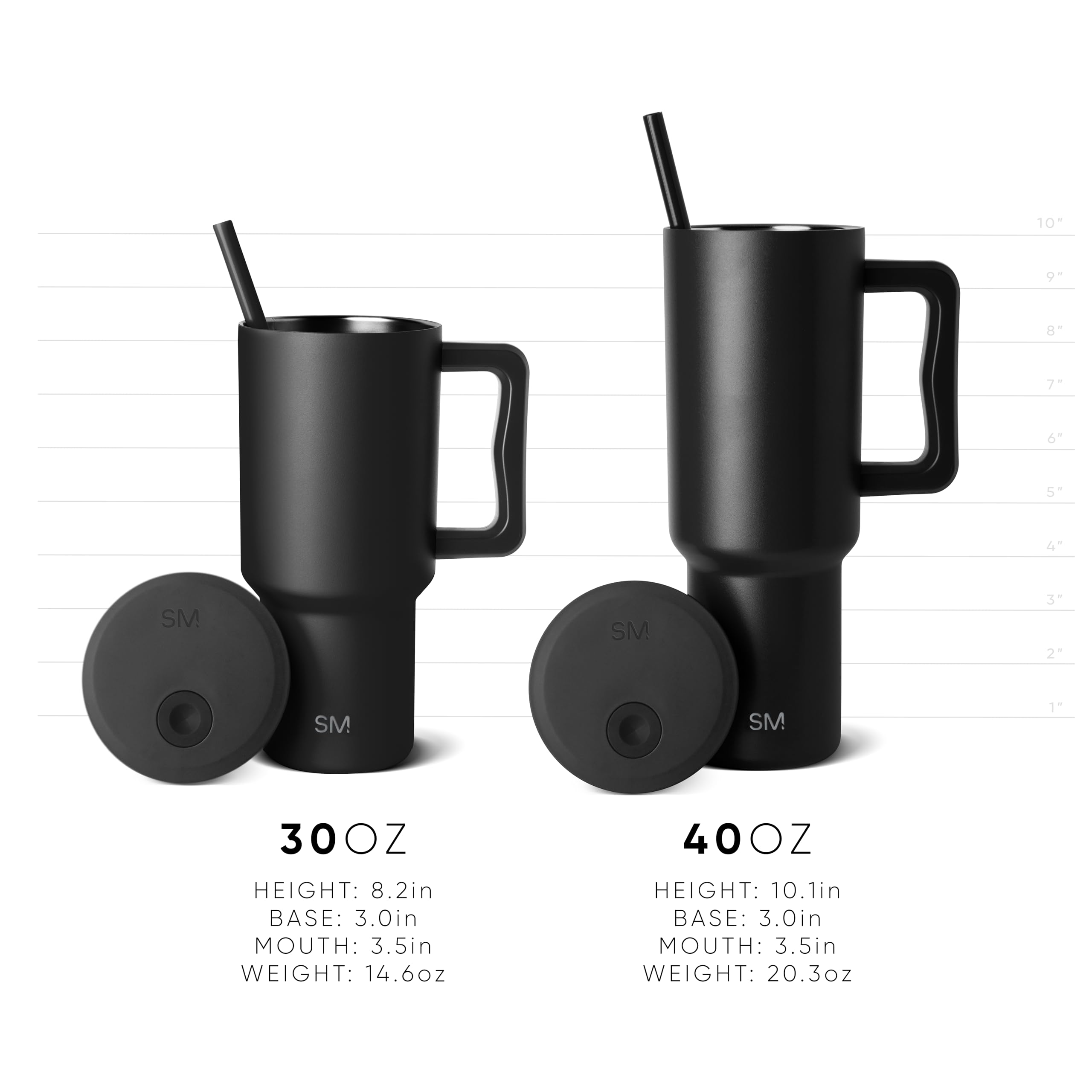 Simple Modern 40 oz Trek Tumbler with Handle and Straw | Insulated Stainless Steel Water Bottle Iced Coffee Cup Travel Mug | 40 oz | Almond Birch