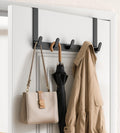 KitchLife Over The Door Hooks Hanger with 7" Extended Arms, Fits 1-3/4" Door Thickness, L18C, Bathroom Accessories and Towel Rack Organization - Matte Black, 1 Pack