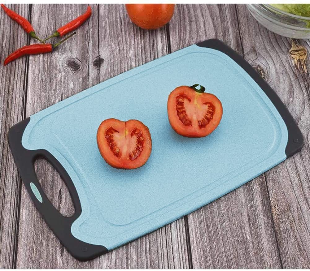 Cutting Boards Kitchen Cutting Board (3-Piece Set) Chopping Boards- Plastic Cutting Boards Set, Juice Grooves, BPA-Free and Dishwasher Safe (Blue)