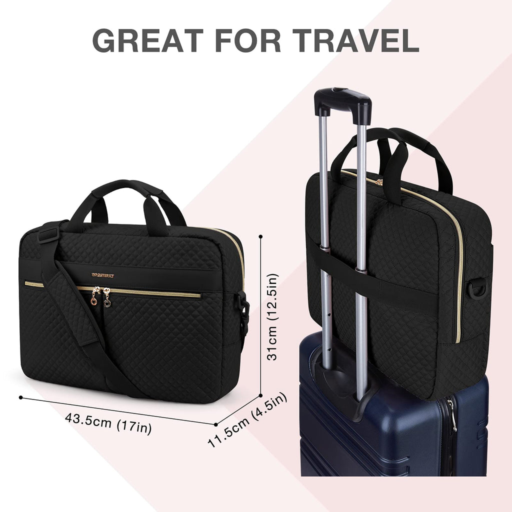 BAGSMART Laptop Bag 15.6 Inch Briefcase for Women Large Laptop Case Computer Bag Office Travel Business, Black