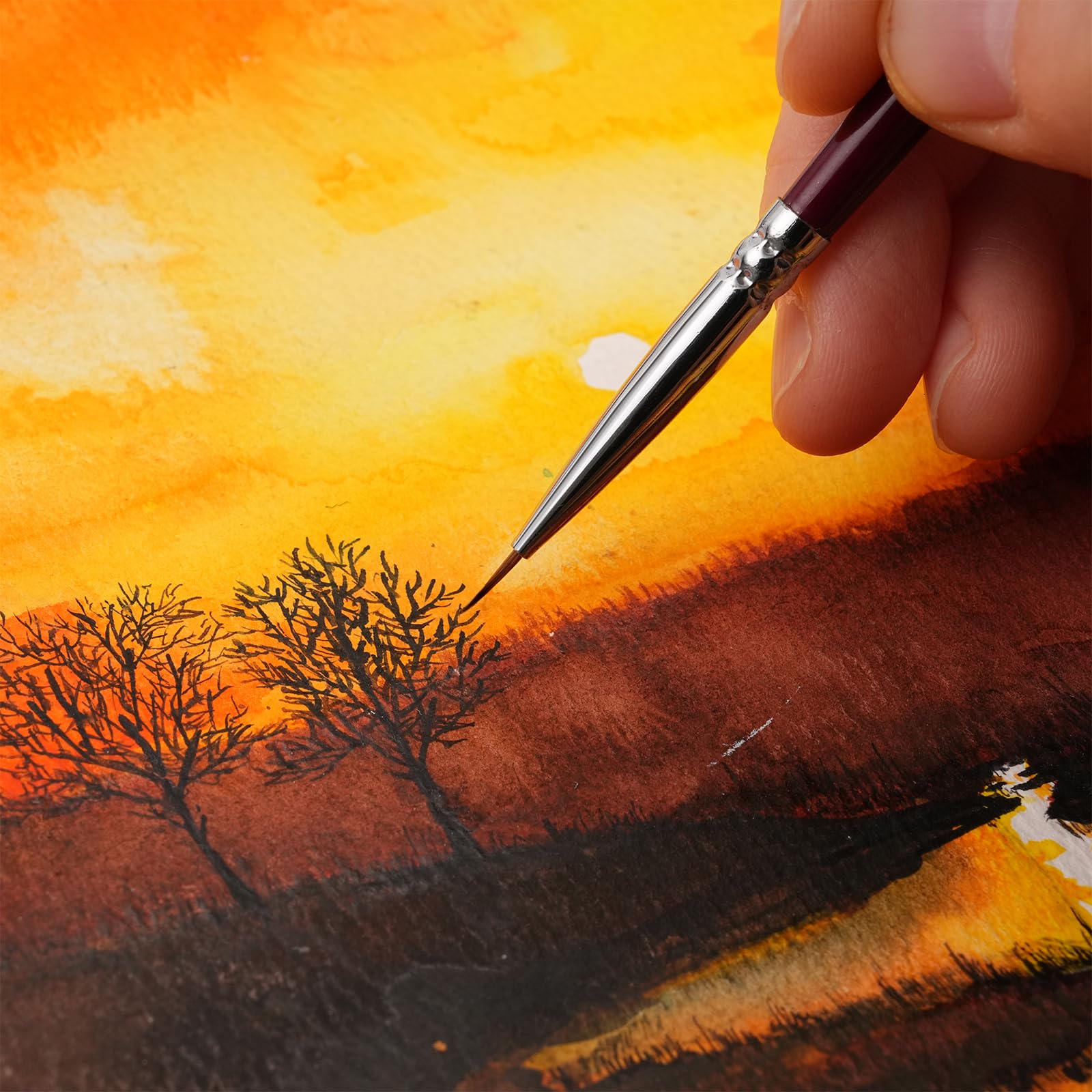 Kolinsky Sable Miniature Paint Brushes Professional Detail Ultra Fine Paint Brushes for Miniatures,Details,Fingure,Size 00,0,1