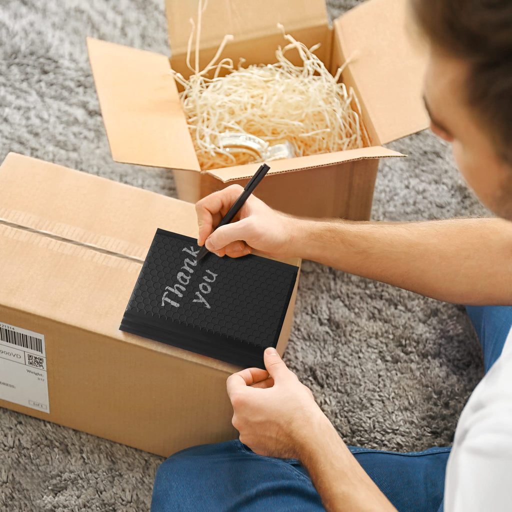 Metronic Bubble Mailers 4x8 Inch 100 Pack Usable Size 4x7 Black Padded Envelopes Self-Seal, Cushioning Padded Mailers for Christmas Gifts, Small Items, Makeup Supplies