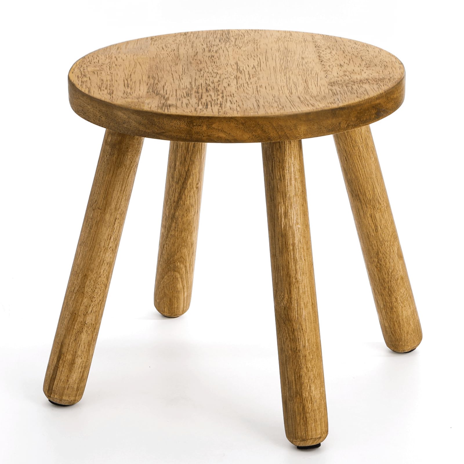 YOUEON 12 Inch Round Solid Wooden Step Stool, Non-Slip One Step Stool for Adults, Holds up to 300 Lbs, Portable & Sturdy, Footstool for Bedroom, Bathroom, Kitchen, Easy to Assemble