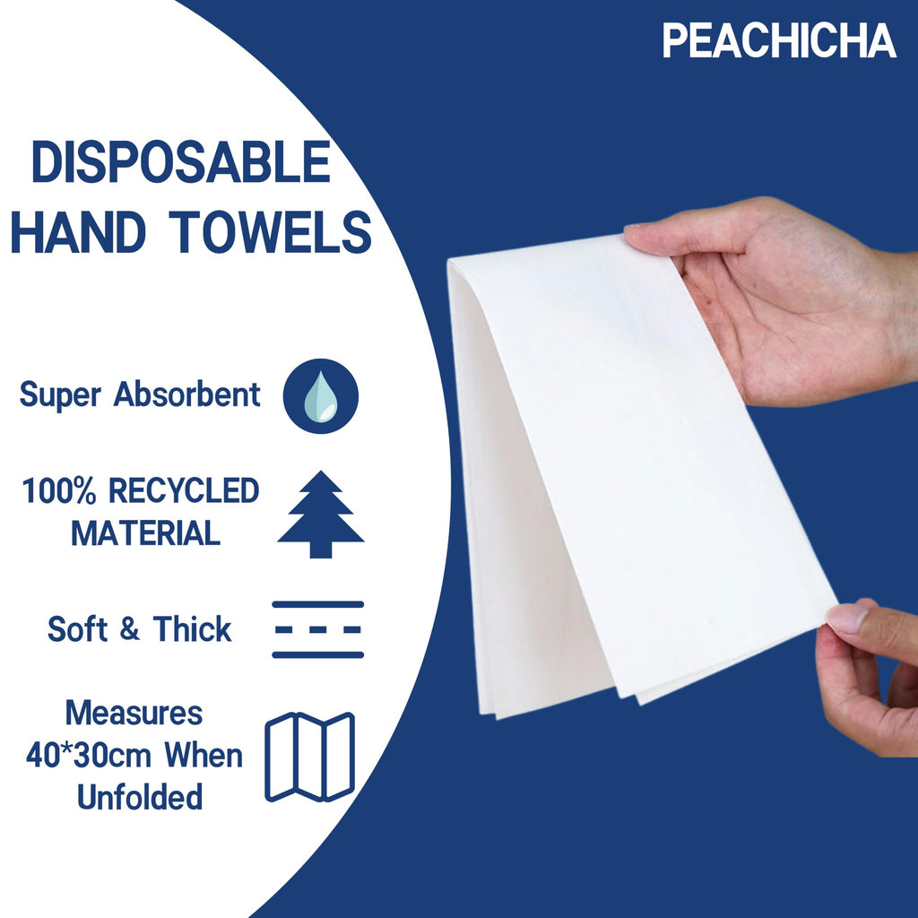 PEACHICHA Disposable Hand Towels, Linen Feel Guest Towels, Cloth Like Paper Napkins, White Bathroom Napkins, Thick Elegant Absorbent 20 * 40 cm, Total 200 Pcs
