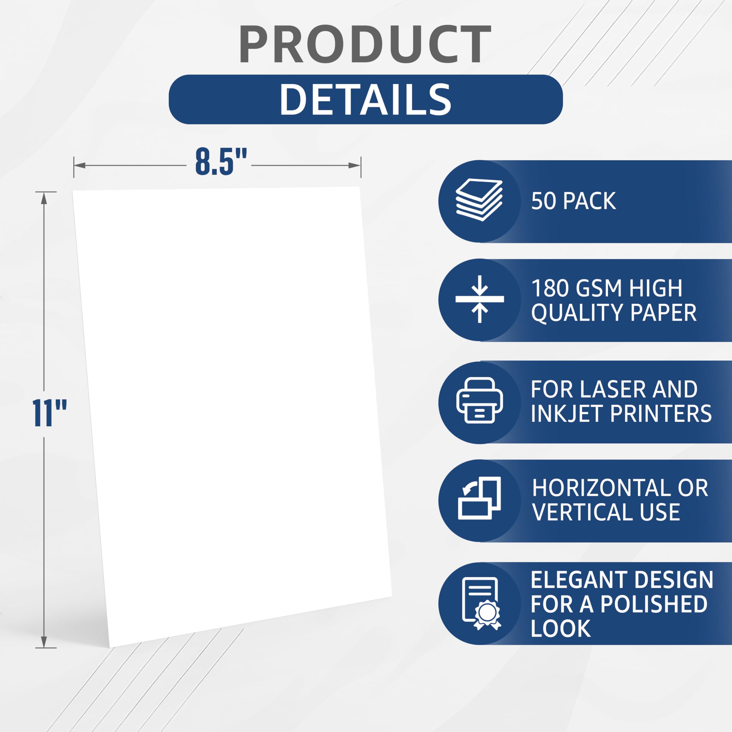 50 Certificate Paper 8.5 x 11 for Printing - Blank Certificate Papers for Award Certificates & Diploma Paper - Premium White Award Papers Cardstock for Awards & Certificates Graduation