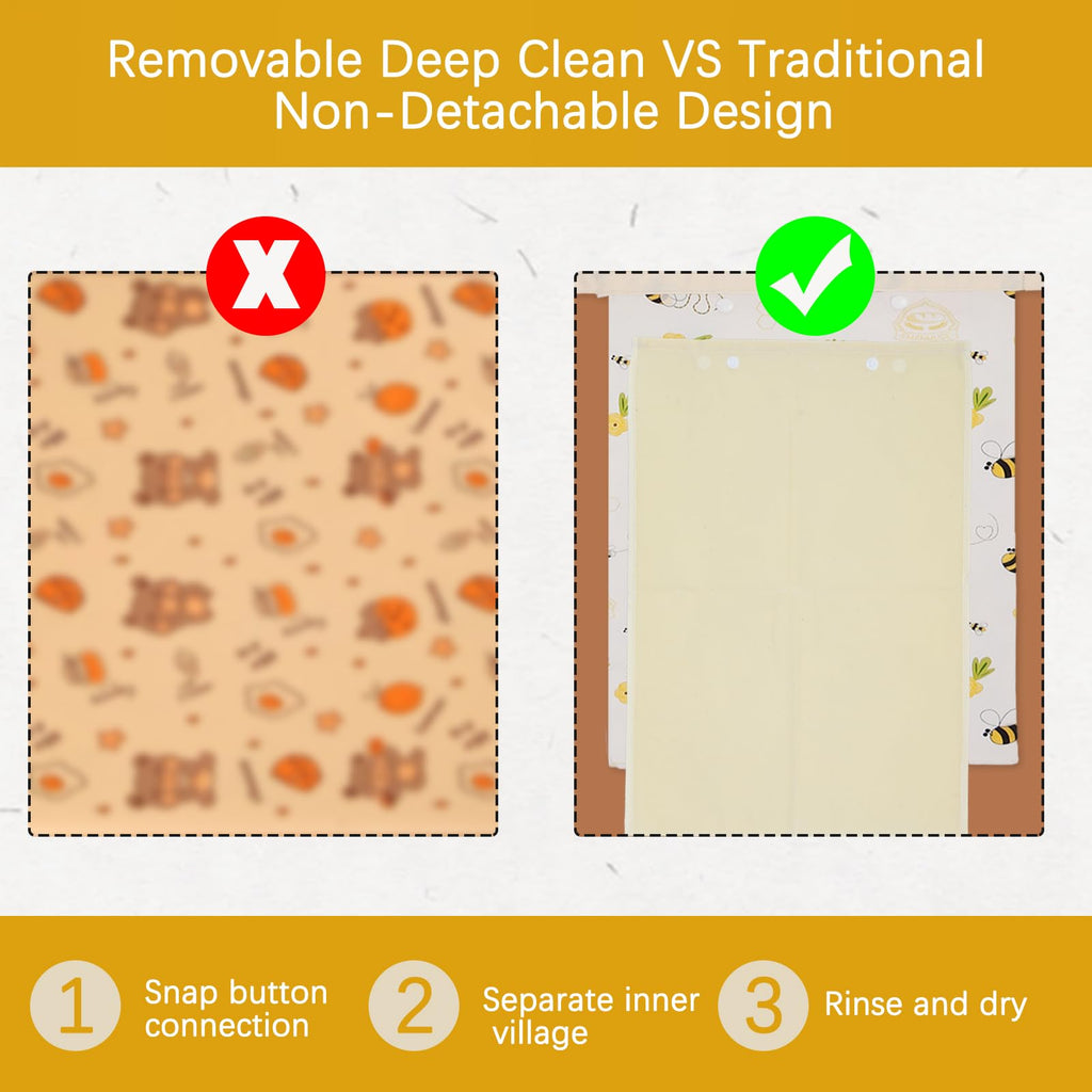 Removable Beeswax Bread Bags for Sourdough & Homemade Bread - Detachable Liner for Easy Cleaning & Drying | 2 Pack XL Reusable | Eco Cotton/Linen Storage