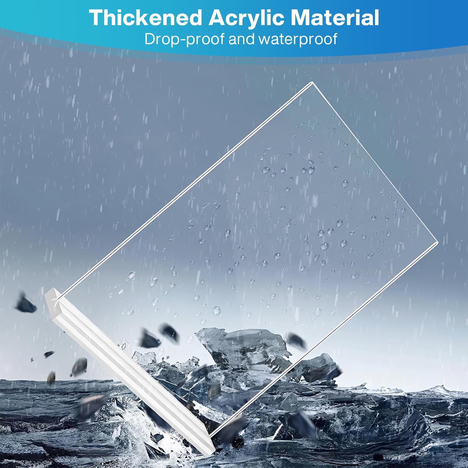 6 Pack 5 x 7" Acrylic Sign Holder, Double Sided Clear Display Sign, T Shape Vertical Display Table Signs Stand for Office Business Restaurant Menu Wedding Party Store Exhibition Display Stand