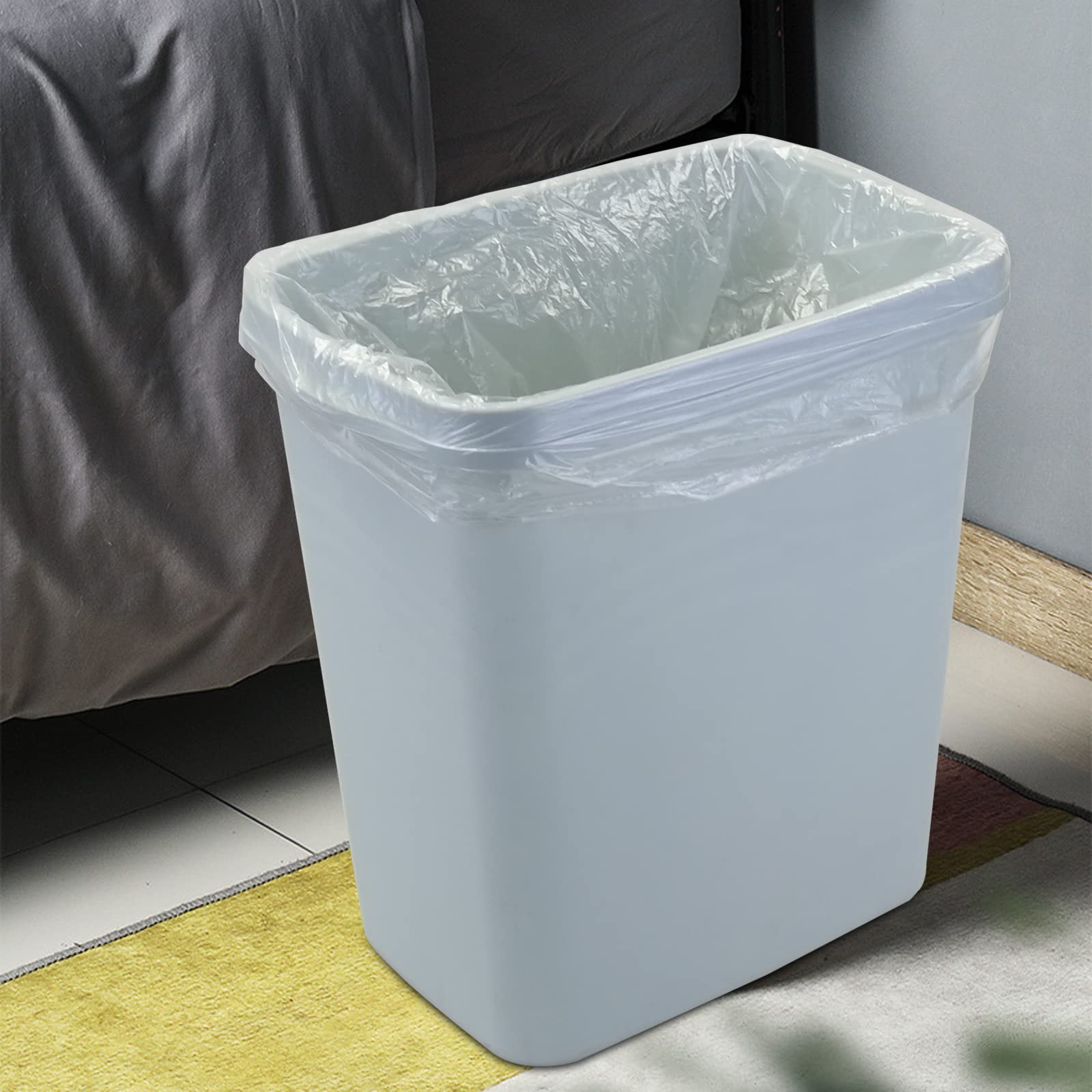 Ponpong 5 Gallon Clear Trash Bags, 20 L Garbage Bags for Bathroom Kitchen, 150 Counts/6 Rolls