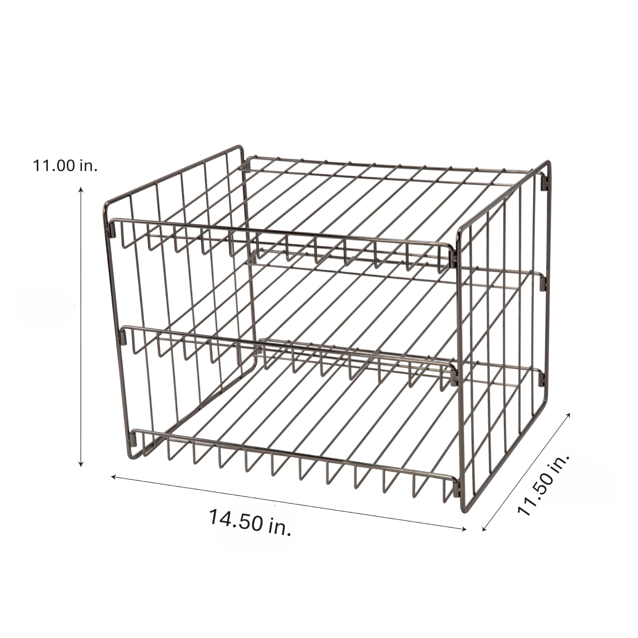 Kitchen Details 3 Tier Can Organizer | Canned Food Storage Rack | Kitchen Cabinet and Pantry Organization | Holds 36 Cans | Space Saving | Onyx