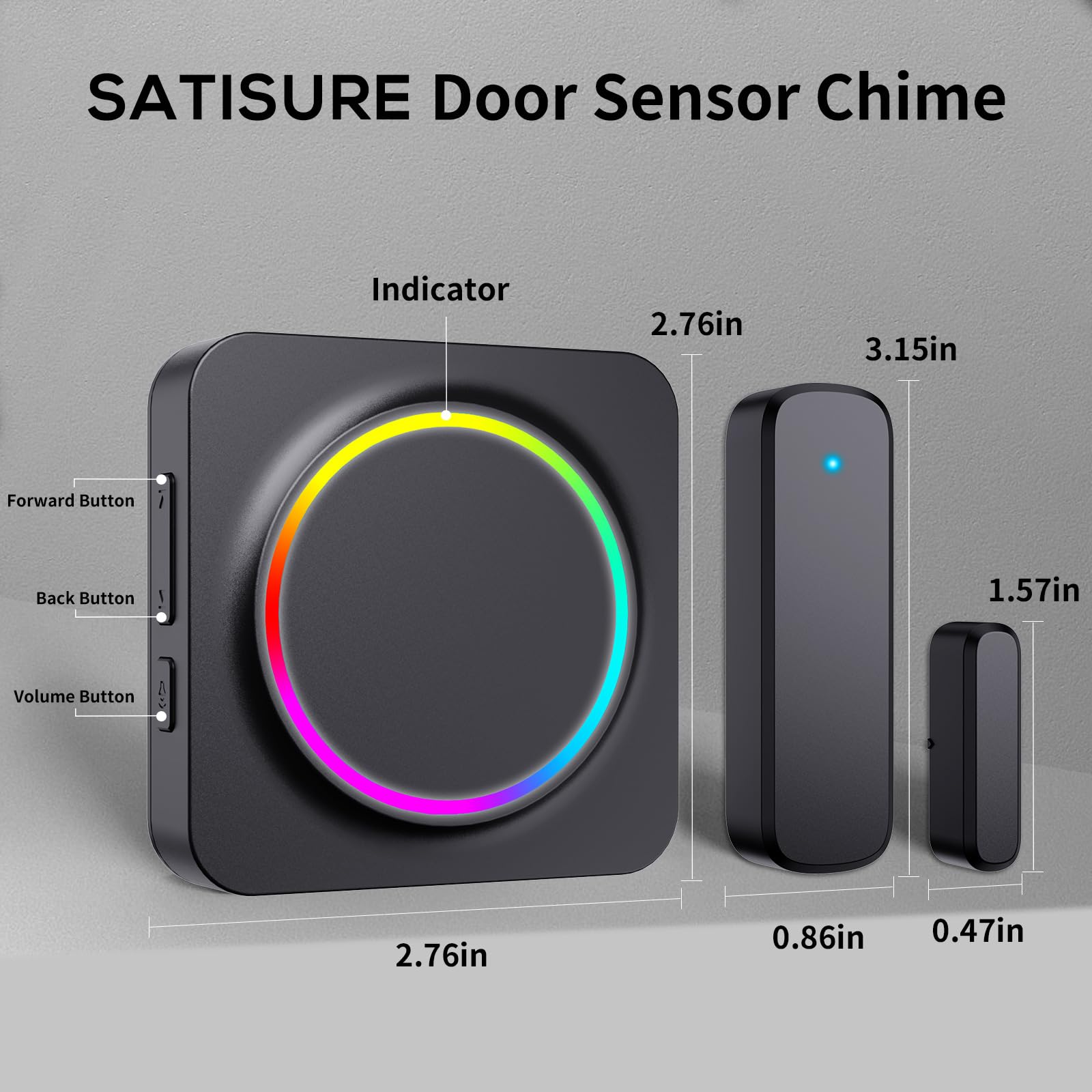 Door Sensor Chime for Door Opens, Door Entry Chime for Business/Home/Office/Store, 600 FT Range, 32 Chimes 5 Adjustable Volume Door Ringer Alert Alarm 1 Receivers +1 Sensors