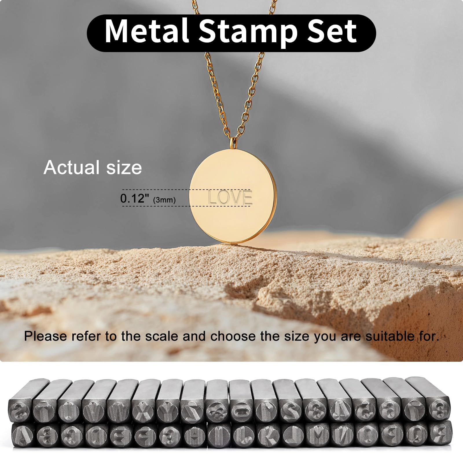 Singring 36PCS Steel Number and Letter Stamp Punch Tool Metal Letter Stamp Punches Set Perfect for Imprinting Metal (3mm)