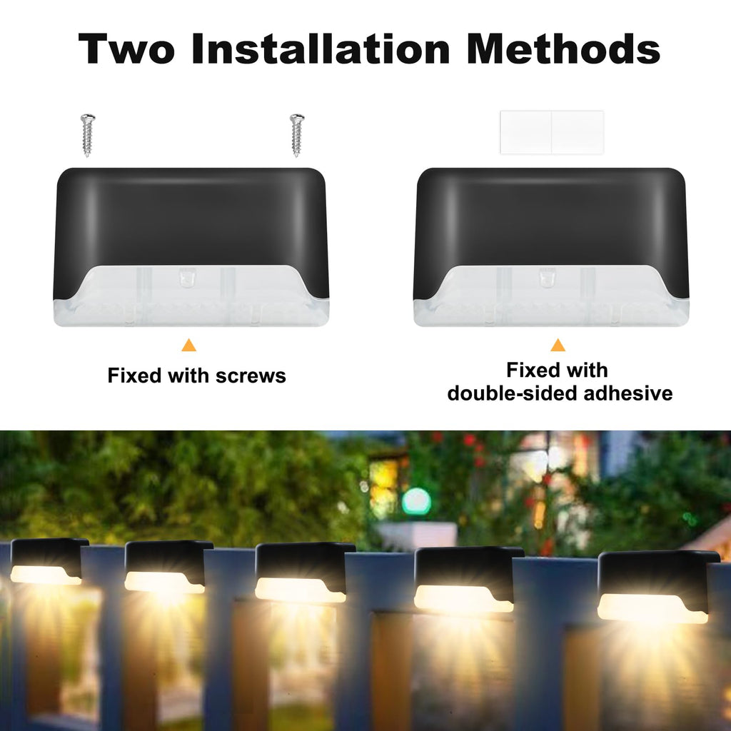 16 Pack Solar Lights Outdoor Waterproof, Solar Step Lights for Decks Pathway Yard Stairs Fences (Warm White)