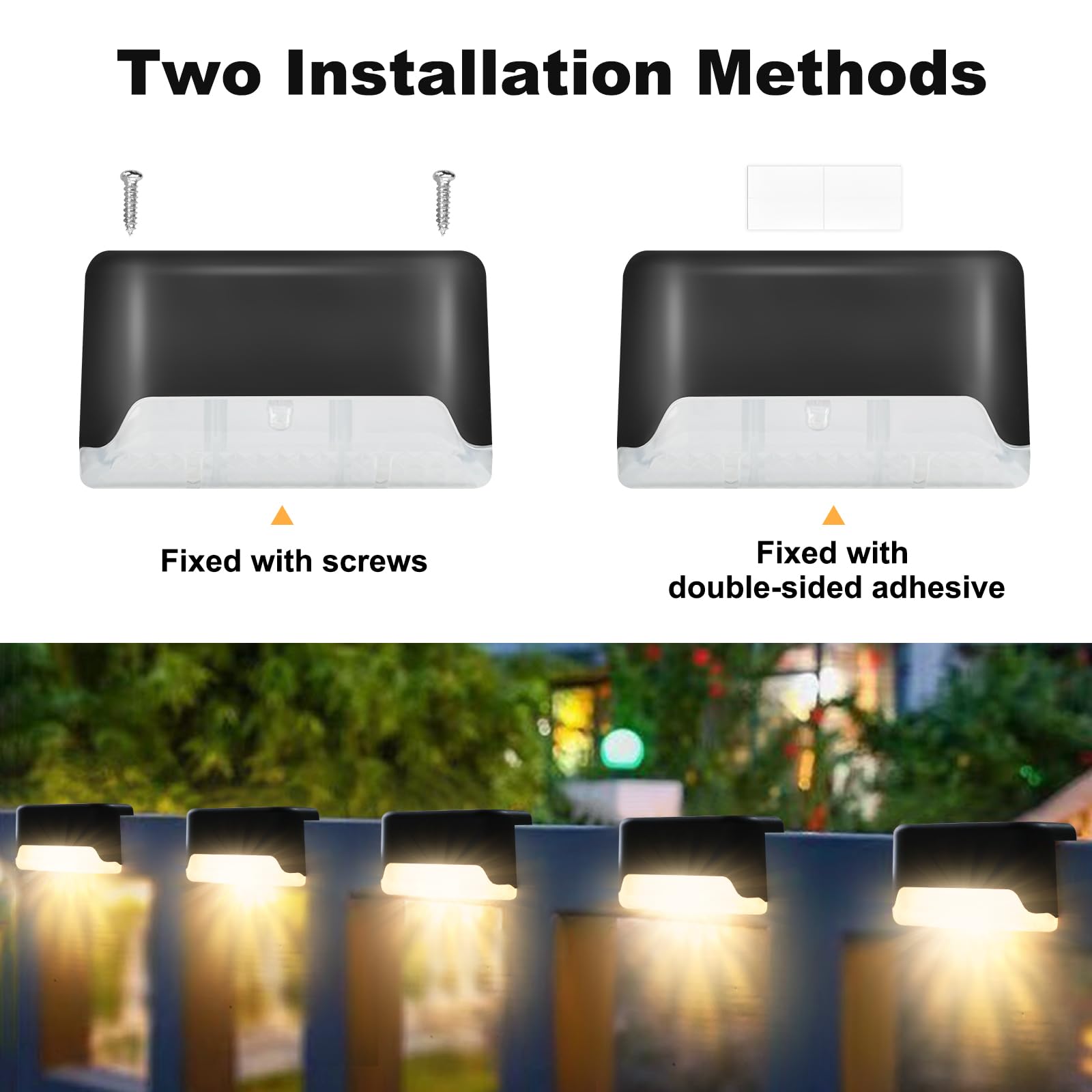 16 Pack Solar Lights Outdoor Waterproof, Solar Step Lights for Decks Pathway Yard Stairs Fences (Warm White)