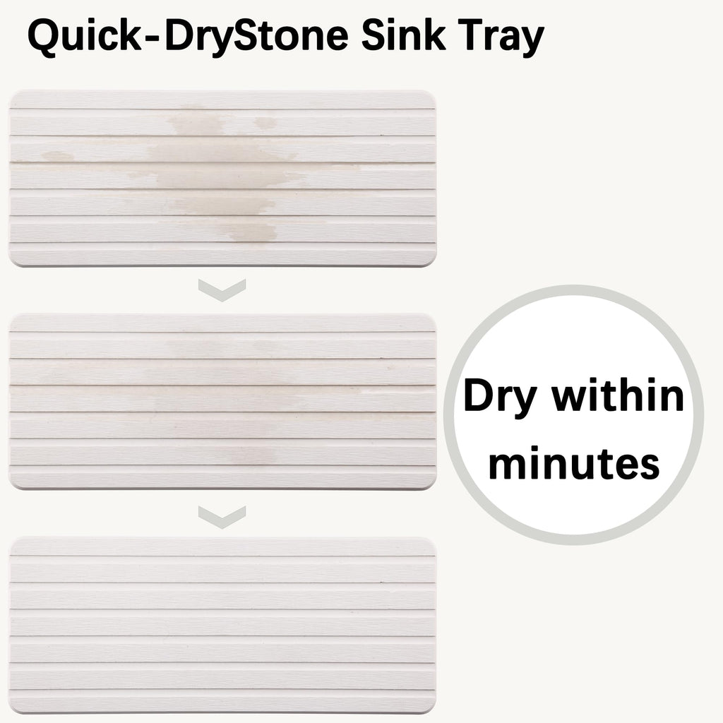 NiuYichee 2 PCS Water Absorbent Diatomite Coasters (9.5" x 4"), Grooved Design, Water Absorbing Stone Used for Hand Soaps & Plants & toiletries in The Modern Home