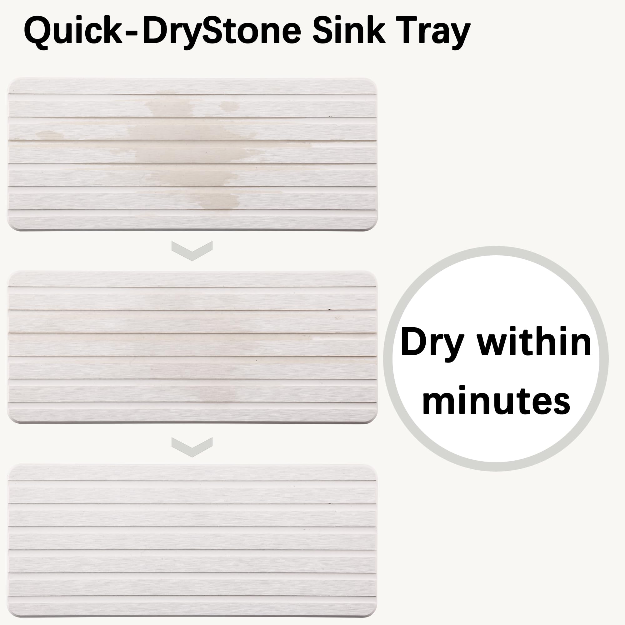 NiuYichee 2 PCS Water Absorbent Diatomite Coasters (9.5" x 4"), Grooved Design, Water Absorbing Stone Used for Hand Soaps & Plants & toiletries in The Modern Home