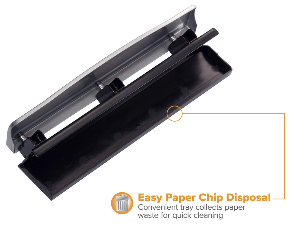 Bostitch Office 3 Hole Punch, 12 Sheet Capacity, Metal, Silver, 2-Pack