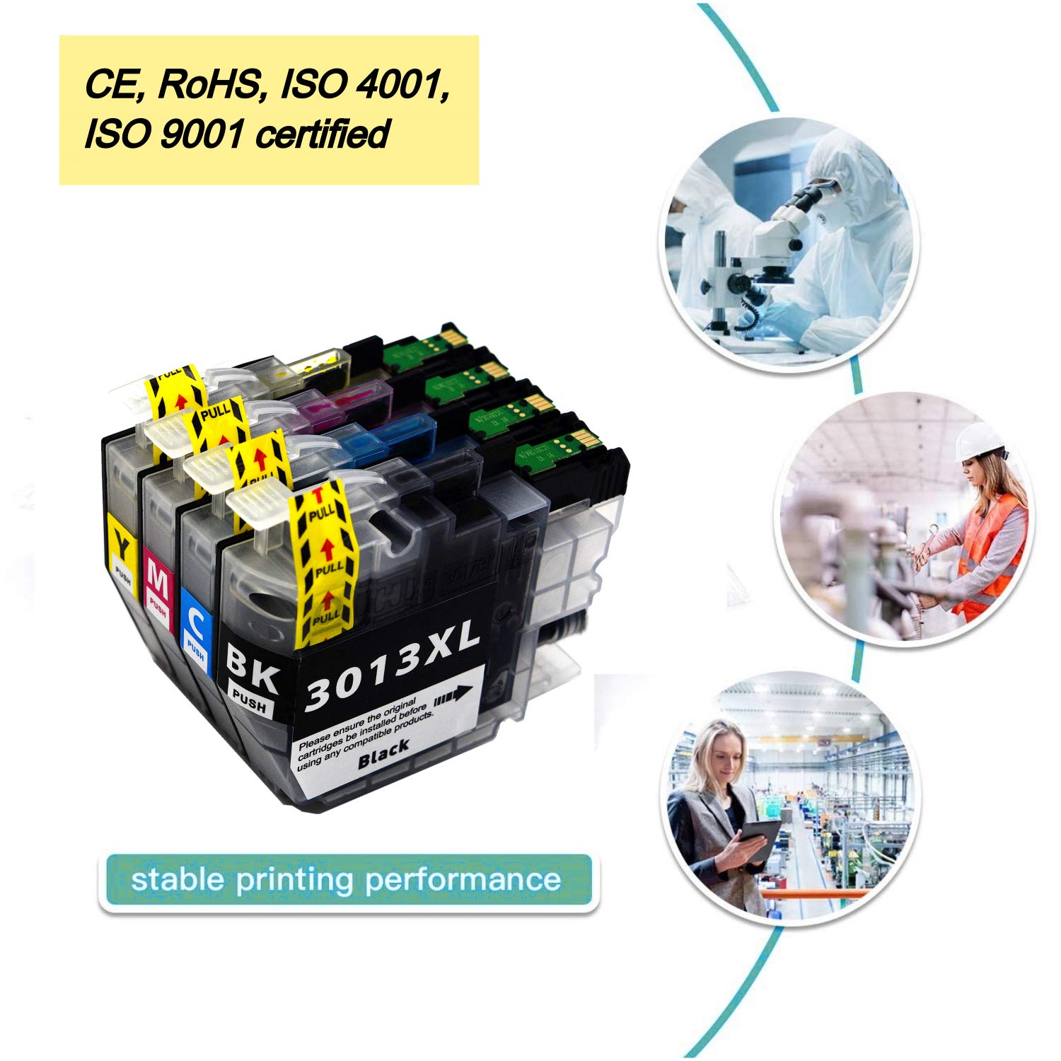 LC3013BK Black XL Ink Cartridge Replacement for Brother LC3013XL LC-3013 LC3011 Ink Work with Brother MFC-J491DW J497DW J690DW J895DW Printer (5X LC3013 BK)