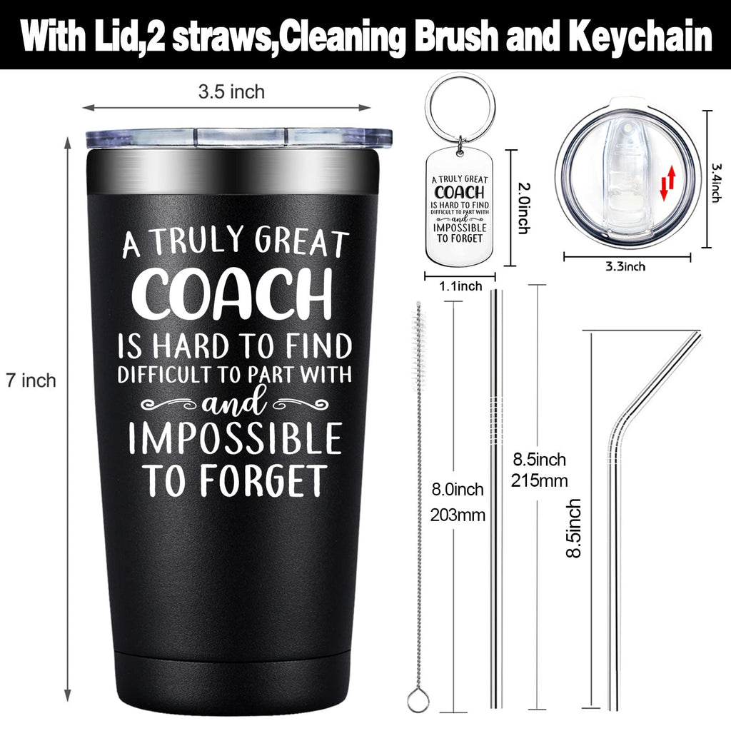 DOEARTE Hockey Coach Gifts - Coach Gifts for Men - A Truly Great Coach is Hard to Find - Volleyball, Soccer, Football, Swim, Basketball Coach Gifts - Coach Tumbler 20oz