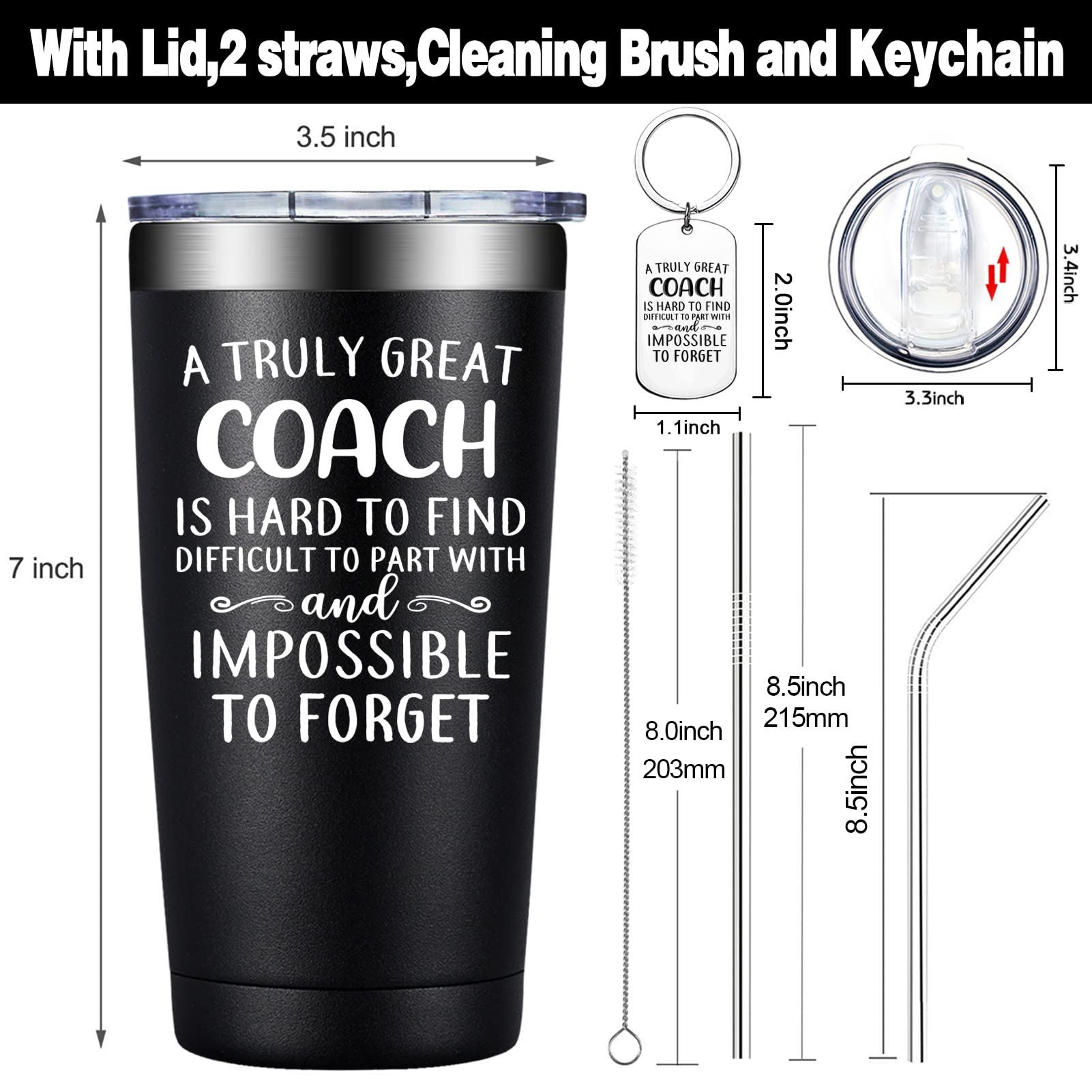 DOEARTE Hockey Coach Gifts - Coach Gifts for Men - A Truly Great Coach is Hard to Find - Volleyball, Soccer, Football, Swim, Basketball Coach Gifts - Coach Tumbler 20oz