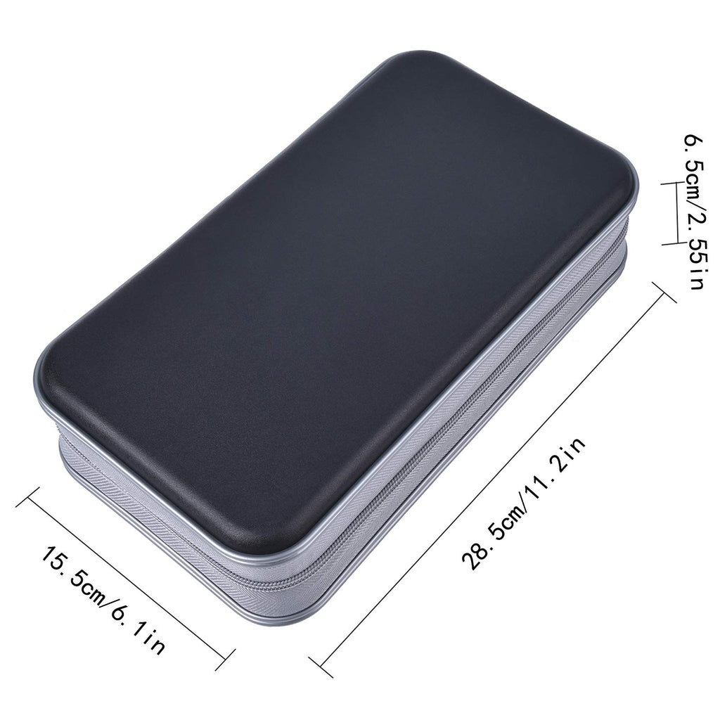 UENTIP CD Case,96 Capacity DVD Holder Organizer Storage Bag Portable Game Music Movie CD Holder Wallet Case for Kids Home Car Travel (black, 96)