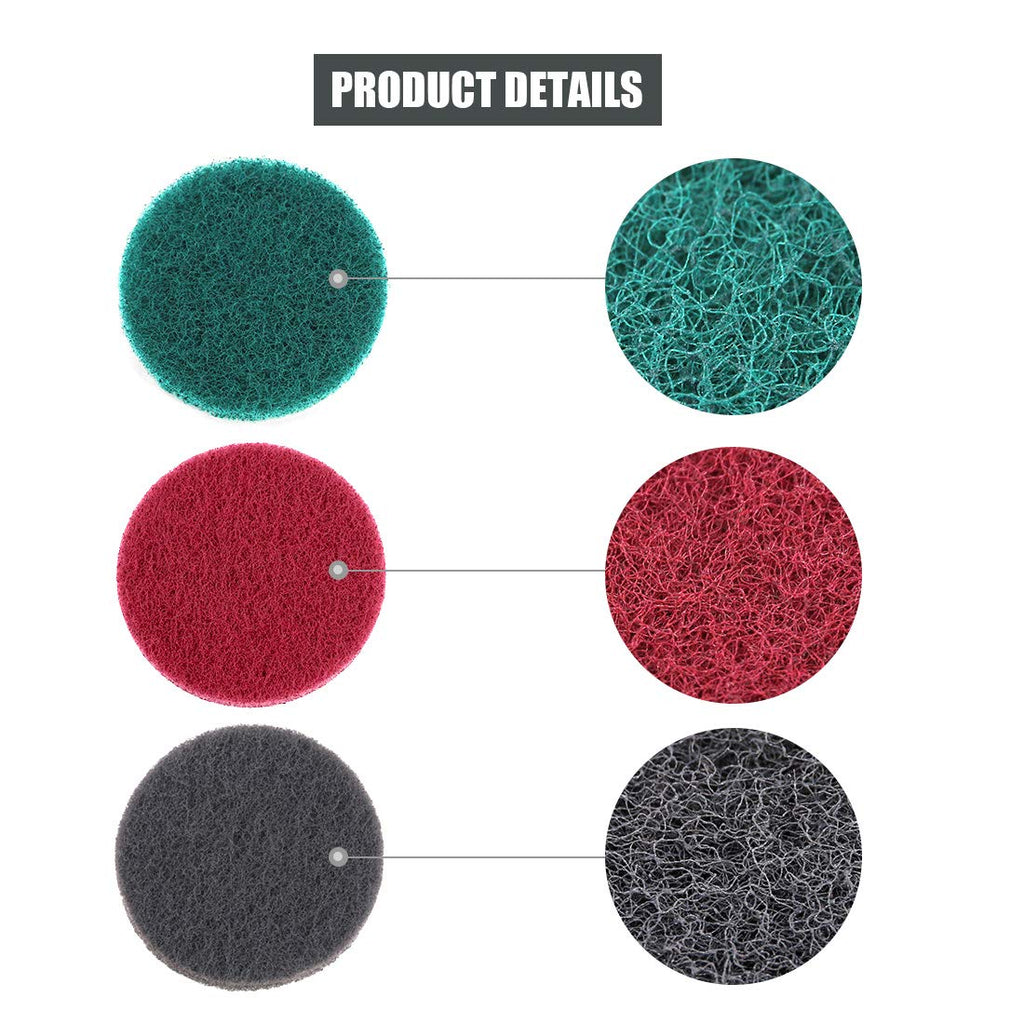 Glarks 16Pcs 4 Inch Drill Power Brush Tile Scrubber Scouring Pads Cleaning Kit with 4 Inch Disc Pad Holder for Bathroom & Kitchen Cleaning, 3 Different Stiffness (Red, Gray, Green)