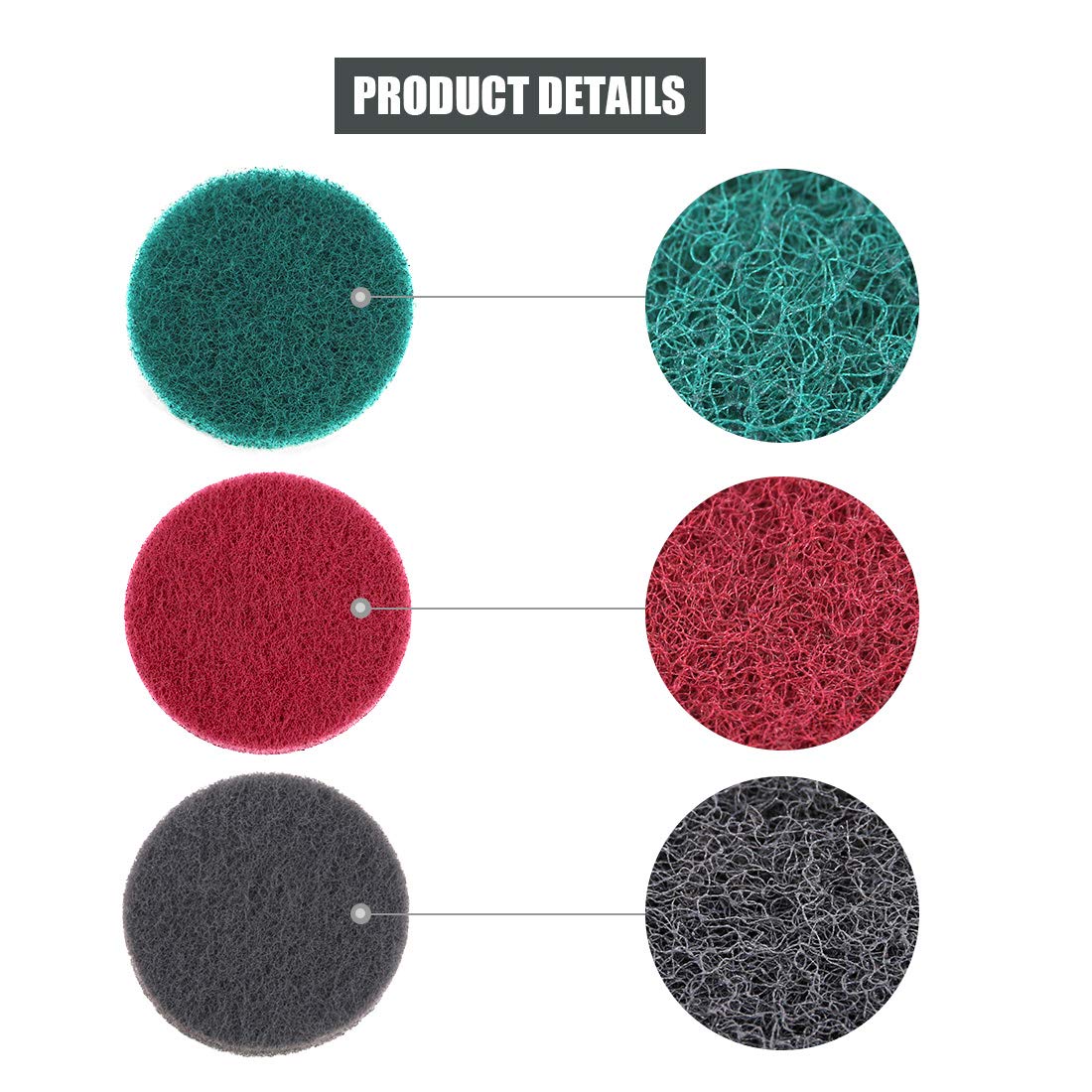 Glarks 16Pcs 4 Inch Drill Power Brush Tile Scrubber Scouring Pads Cleaning Kit with 4 Inch Disc Pad Holder for Bathroom & Kitchen Cleaning, 3 Different Stiffness (Red, Gray, Green)