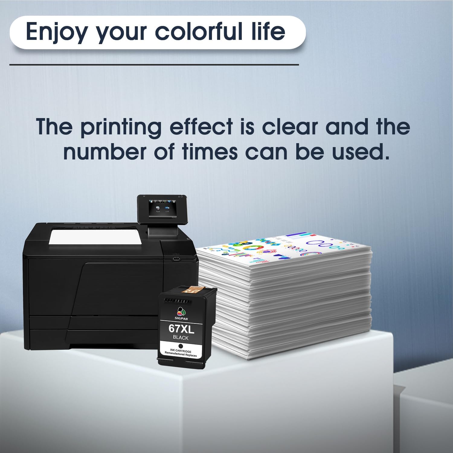 67XL Black Ink Cartridge Replacement for HP Ink 67 67 XL Works with Envy 6055 6075 Envy Pro 6455 6458 6452 DeskJet 1255 4140 4155 (1 Black)