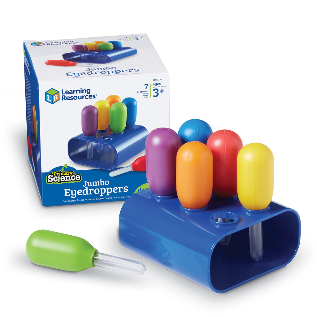 Learning Resources LER2779 Primary Science Jumbo Eyedroppers with Stand
