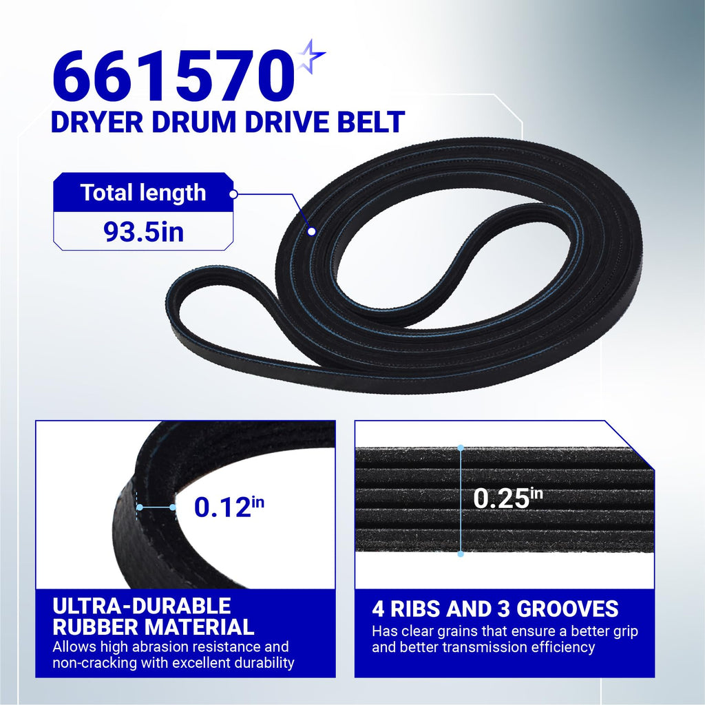 BlueStars 4392067 Dryer Repair Kit and W10837240 Dryer Idler Pulley - For Whirlpool Cabrio Duet Maytag Bravos XL Kenmore Elite Dryer - Includes WPW10314173 Drum Roller 661570V Belt 279640 Idler Pulley