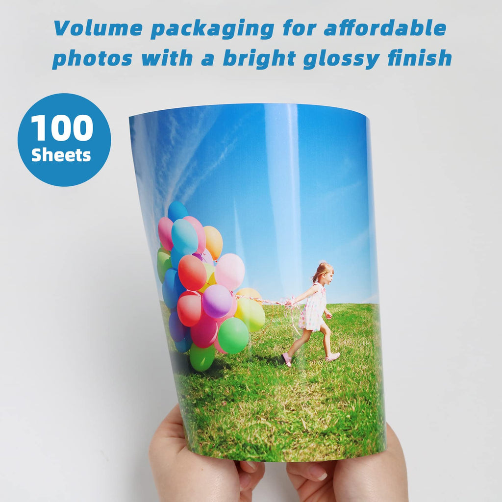 Uinkit 100 Sheets Thick Glossy Photo Paper Inkjet 8.5x11 Heavyweight 62lb 230gsm 11.1mil Cardstock Postcard for Dye Ink Printer A194