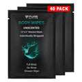 Shower Body Wipes 30X30 cm, 40 Individually Wrapped Personal Hygiene Body Wipes for Women and Men, Keep Clean After Gym Travel Camping Outdoors Sports, Unscented