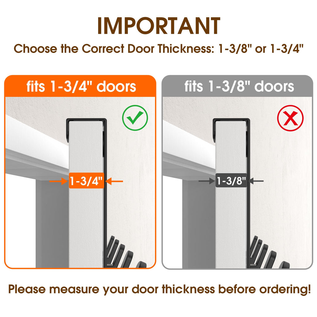 KitchLife Over The Door Hooks Hanger with 7" Extended Arms, Fits 1-3/4" Door Thickness, L18C, Bathroom Accessories and Towel Rack Organization - Matte Black, 1 Pack