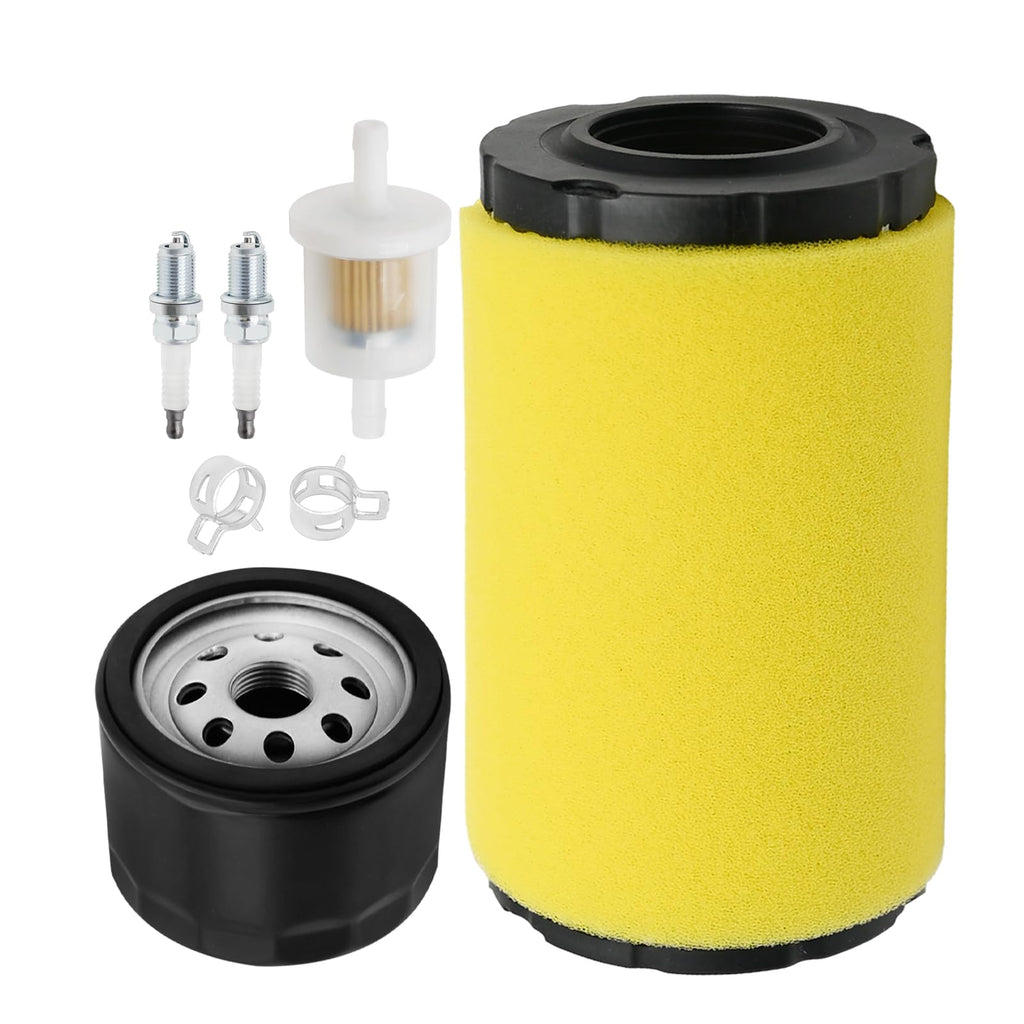 Vkinman GY21435 MIU14395 Air Filter & GY20577 AM125424 Oil Filter Kit Replacement for John Deere L107 L120 D100 D105 D110 D125 D160 D170 E100 E140