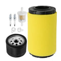 Vkinman GY21435 MIU14395 Air Filter & GY20577 AM125424 Oil Filter Kit Replacement for John Deere L107 L120 D100 D105 D110 D125 D160 D170 E100 E140