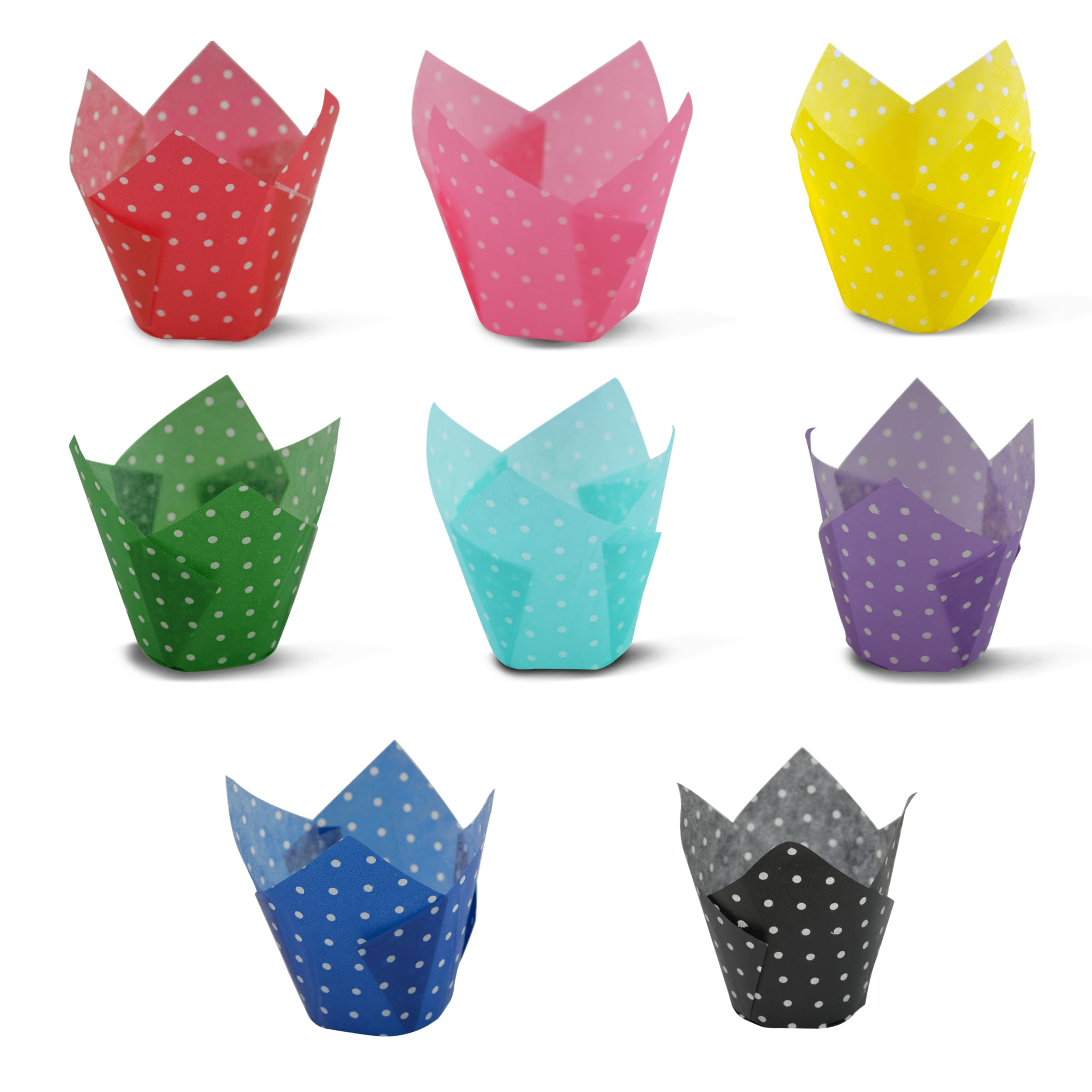 200pcs Polka Dot Cupcake Liners, Muffin Liners Baking Cups, Tulip Muffin Liners, Cupcake Wrapper for Party, Wedding, Birthday, Easter, Christmas