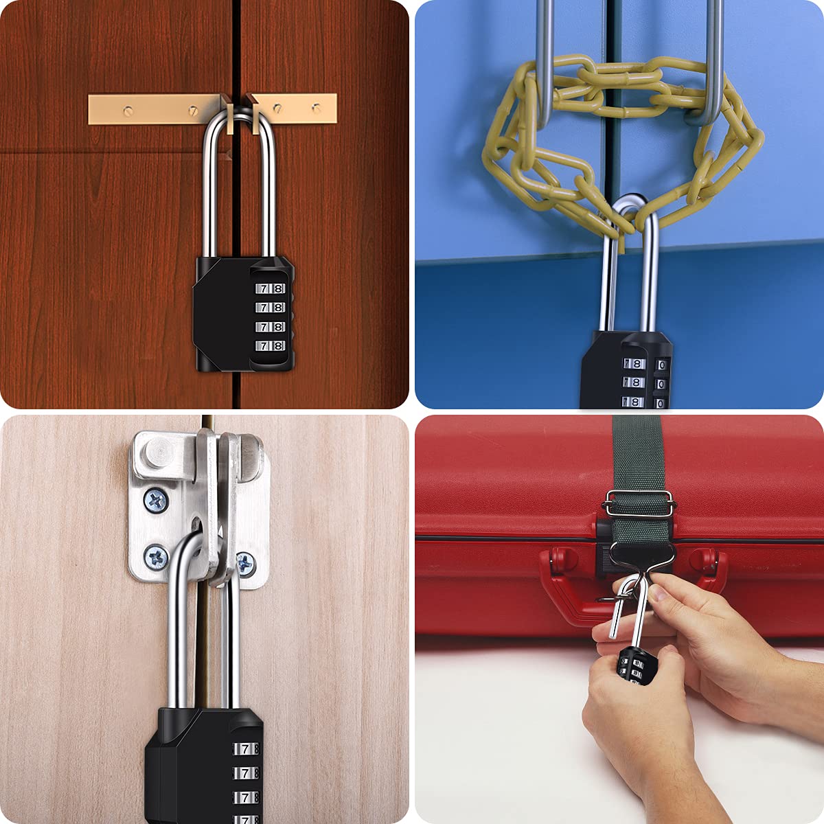 Combination Padlock, [2.6 inch Long Shackle] [3 Pack] Diyife 4 Digit Locker Lock Weatherproof Lock Outdoor Combination Lock for School Gym Locker, Toolbox, Fence, Hasp, Cabinet, Shed, Garage