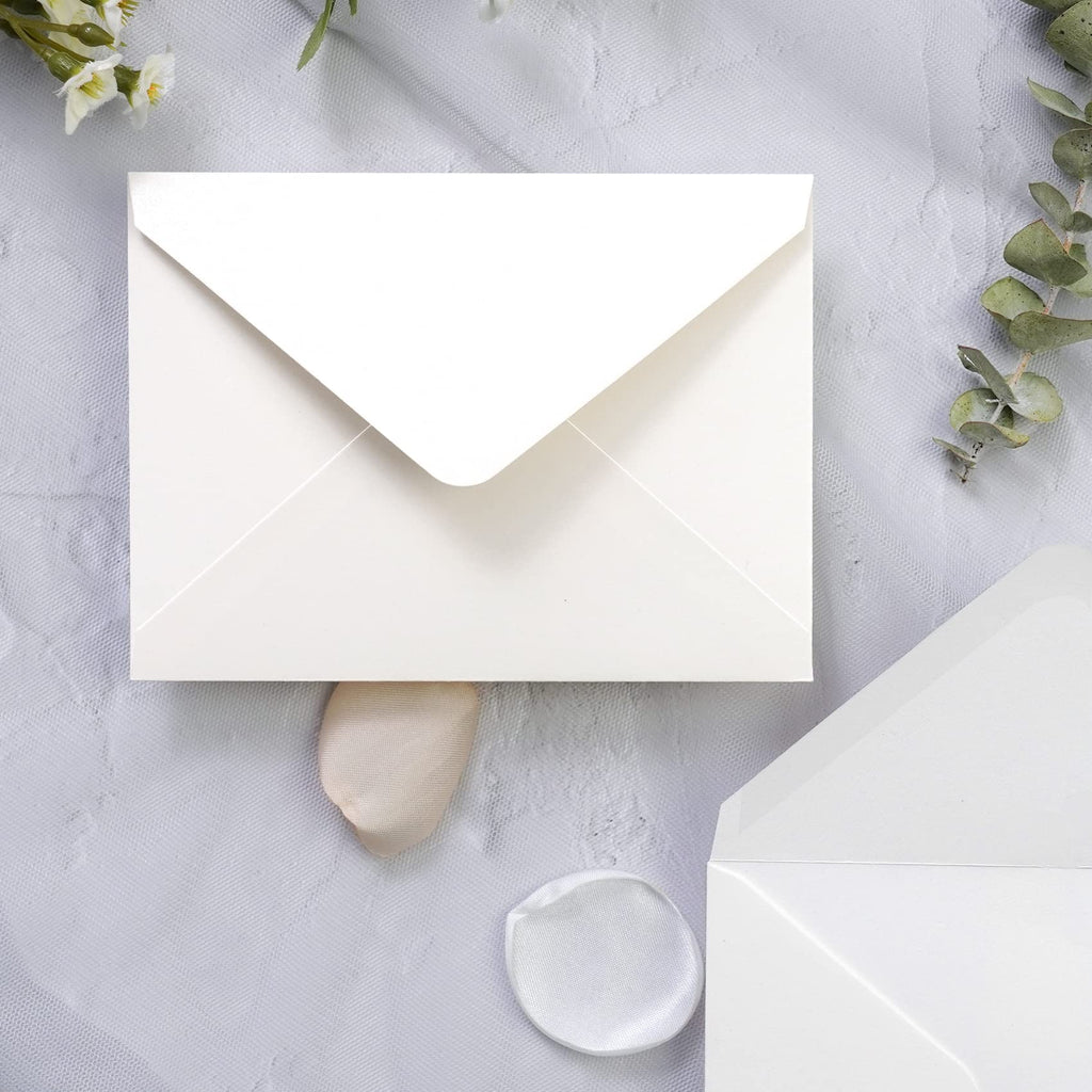 PONATIA 50 Pack A1 Envelopes, 3.62 x 5.2'' Ivory Envelopes Perfect for Weddings Cards, RSVP Cards, Response Cards, Baby Showers, Thank You Notes, Photos and any 3.5x5" inserts