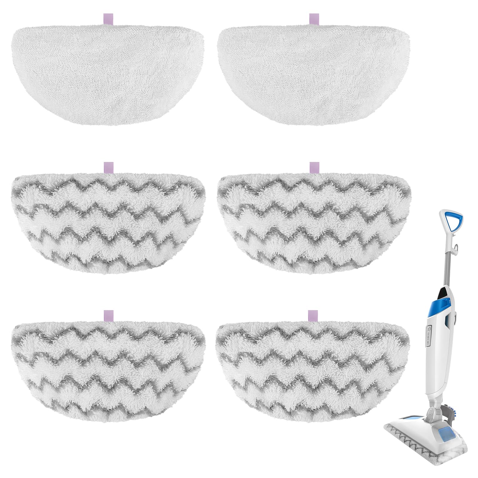 Steam Mop Pads for Bissell Powerfresh Steam Cleaner 1940 1806 1544 1440 19402 19404 19408 19409 1940A 1940F 1940Q 1940T 1940W 2075A 2685A Microfiber Replacement Pad Reusable Washable - 6 Packs